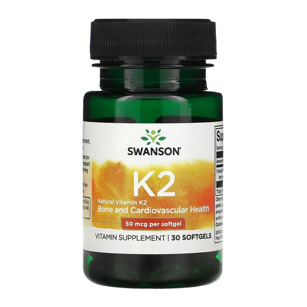 VITAMINA K2 NATURAL 50MCG SWANSON 30 SOFTGELS
