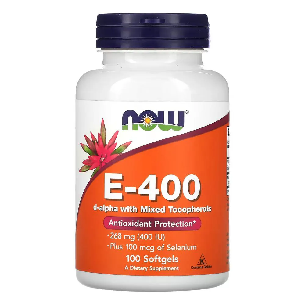 VITAMINA E 400UI NOW FOODS 100 SOFTGELS IMPORTADO