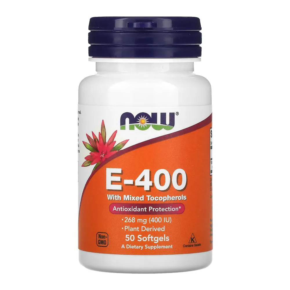 VITAMINA E-400 268MG TOCOFERóIS MISTOS NOW FOODS 50SOFTGELS