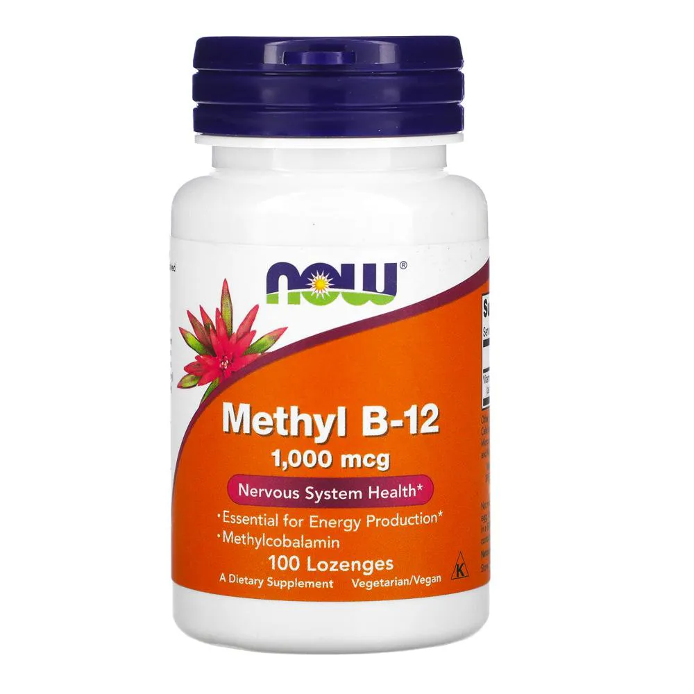 VITAMINA B-12 1MG COM METILCOBALAMINA NOW 100PASTILHAS
