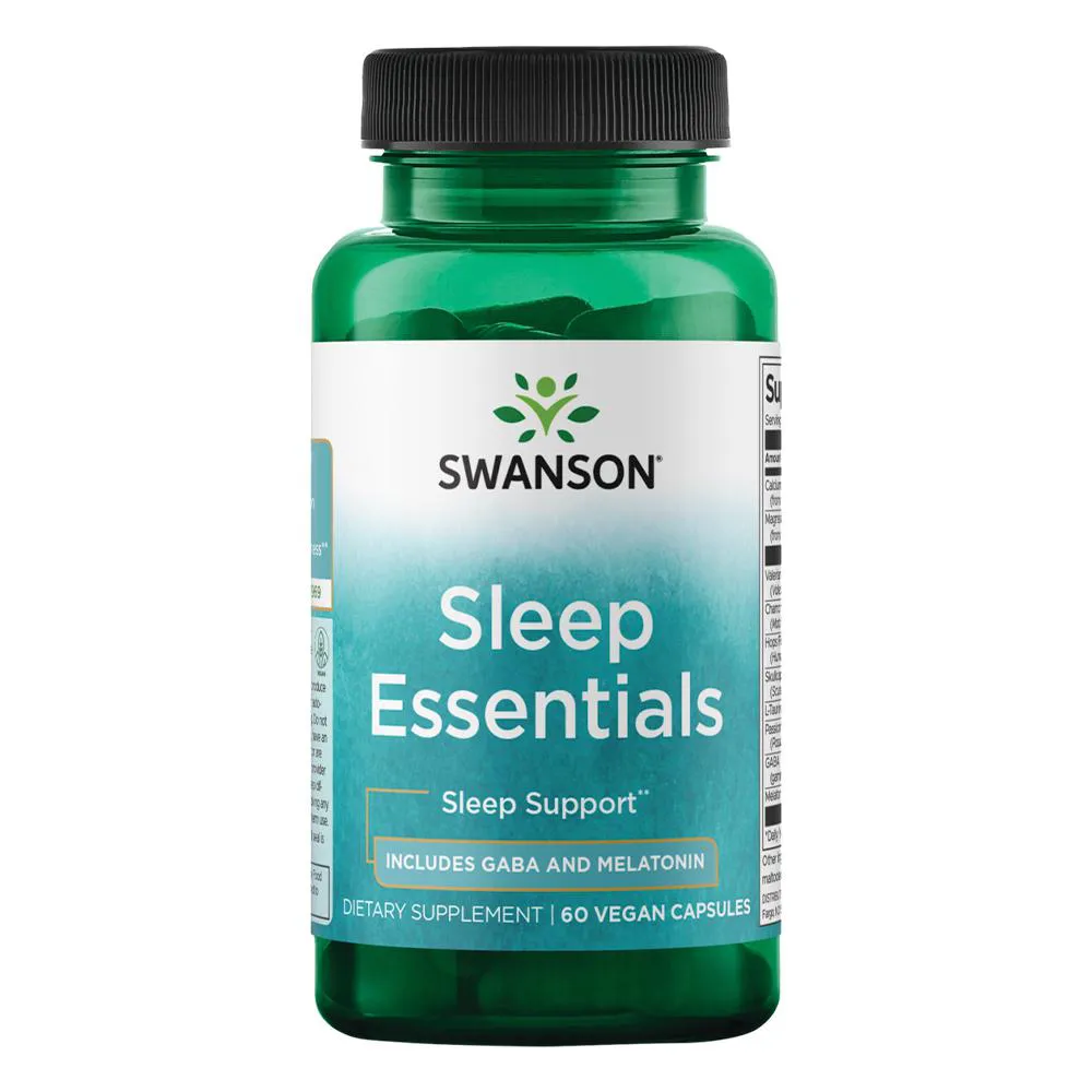 SLEEP ESSENTIALS SWANSON GABA MELATONIN 60CAPS IMPORTADO