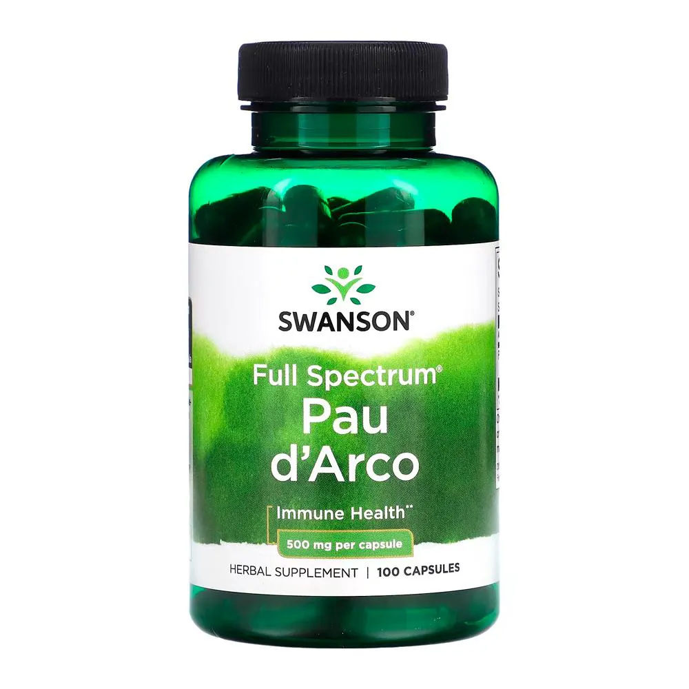 Pau D'Arco 500Mg Swanson 100 Capsulas Importado