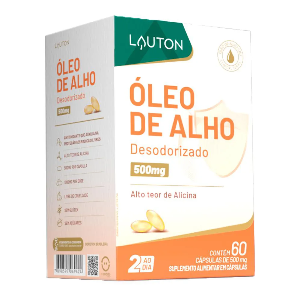 ÓLEO DE ALHO COM ALICINA LAUTON 60 CáPSULAS