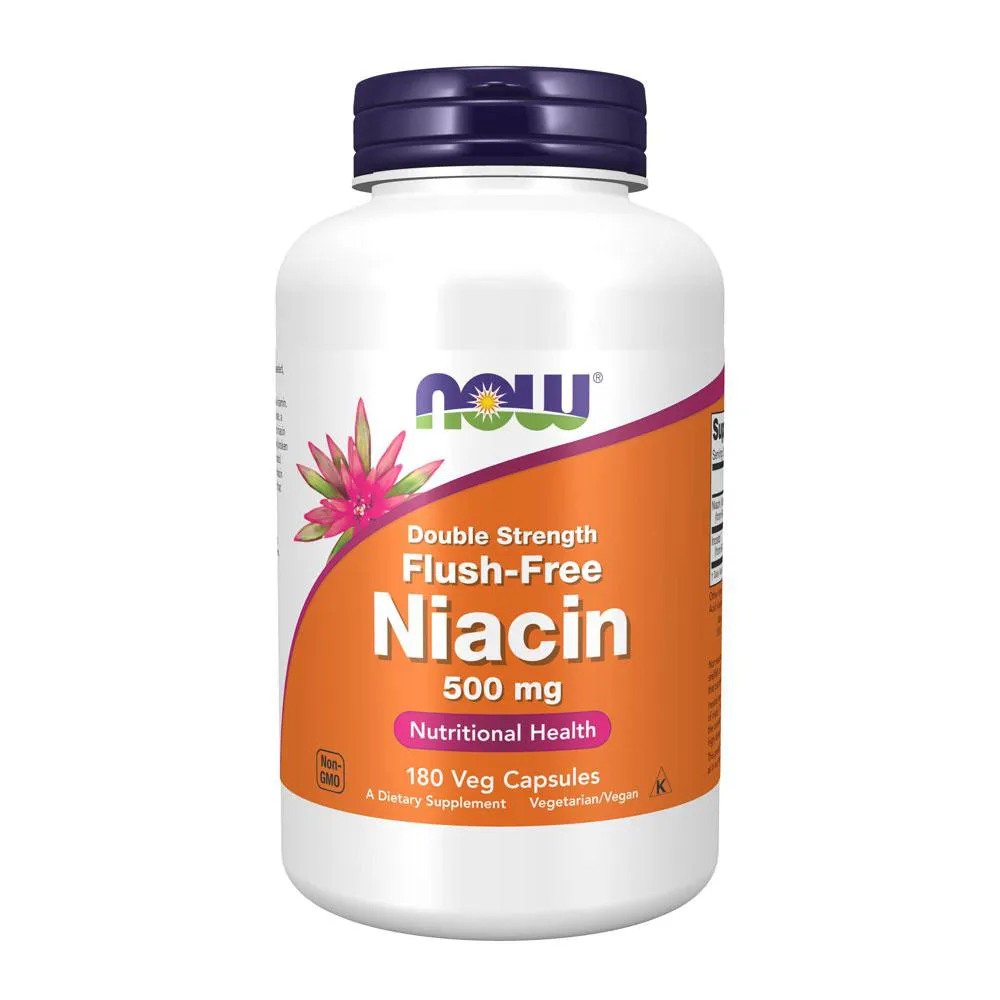 NIACINA 500MG NOW FOODS DUPLA FORçA 180CáPS IMPORTADO