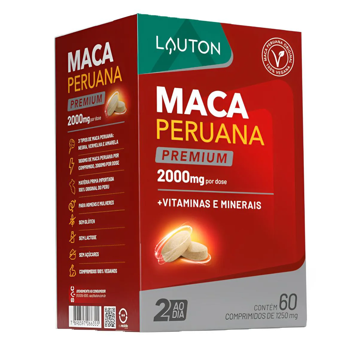MACA PERUANA 2000MG LAUTON VITIMINAS E MINERAIS 60 COMP