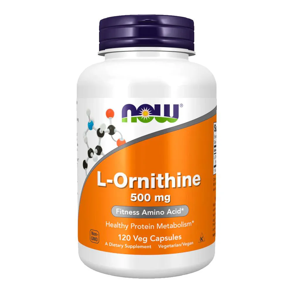 L-ORNITINA 500MG NOW FOODS 120 CáPSULAS IMPORTADO