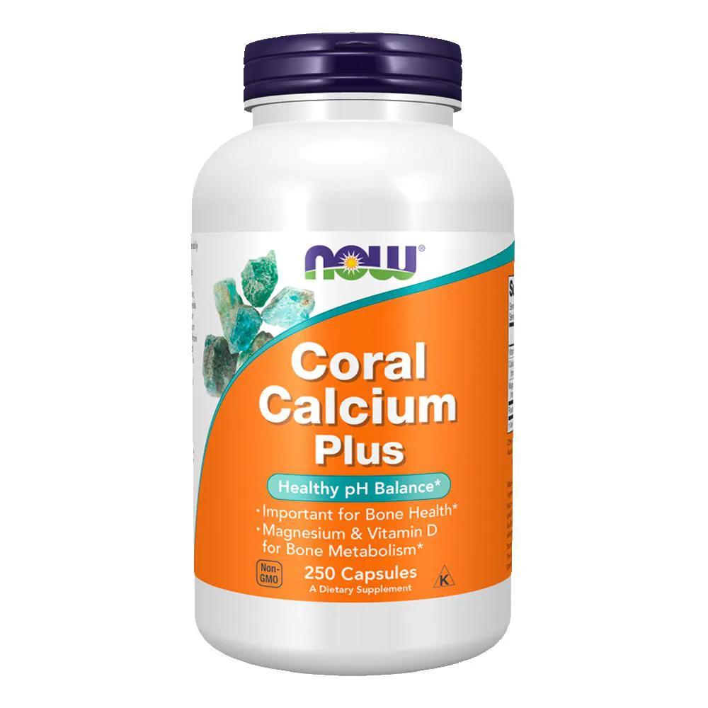 CORAL CALCIUM PLUS NOW FOODS 250 CáPSULAS IMPORTADO
