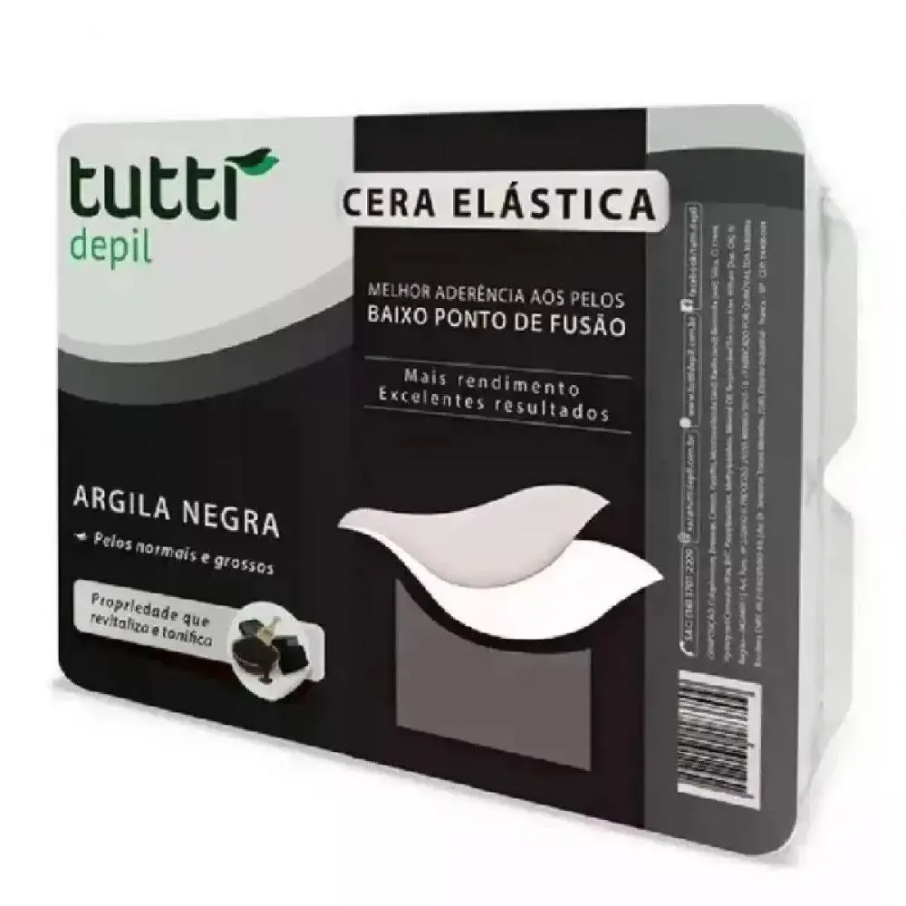 TUTTI DEPIL ARGILA NEGRA CERA DEPILATóRIA ELáSTICA 250G
