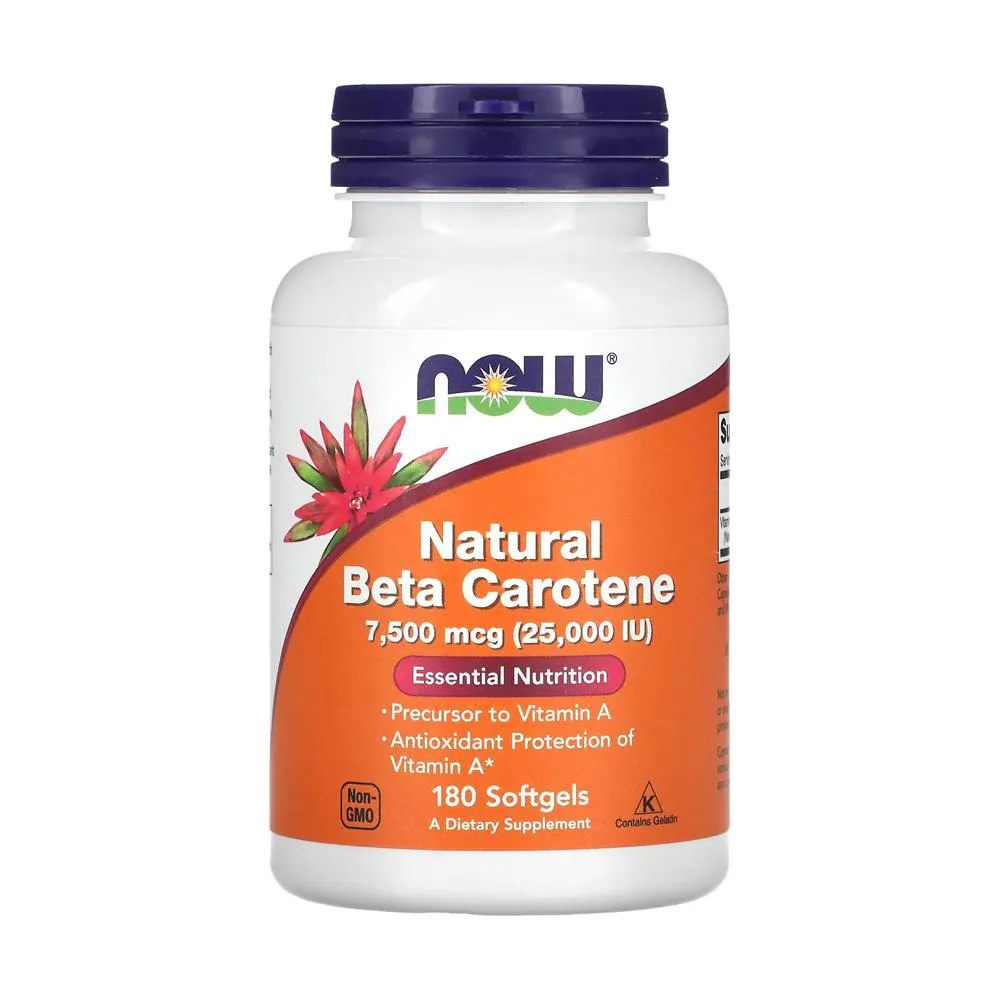 BETA CAROTENO 7.500MCG NOW FOODS 180 SOFTGELS IMPORTADO