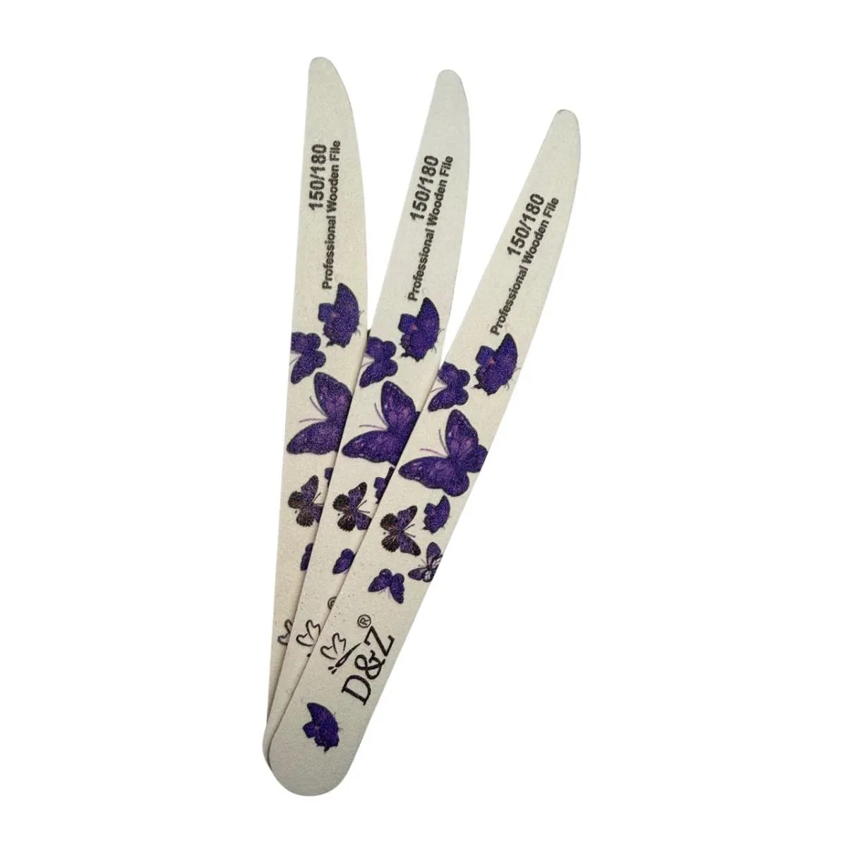 Lixa Wooden File Unhas Profissional Lavável 150/180 - D&Z