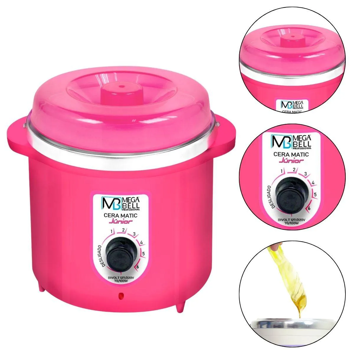 TERMOCERA AQUECEDOR DE CERA 400G PINK BIVOLT MEGA BELL