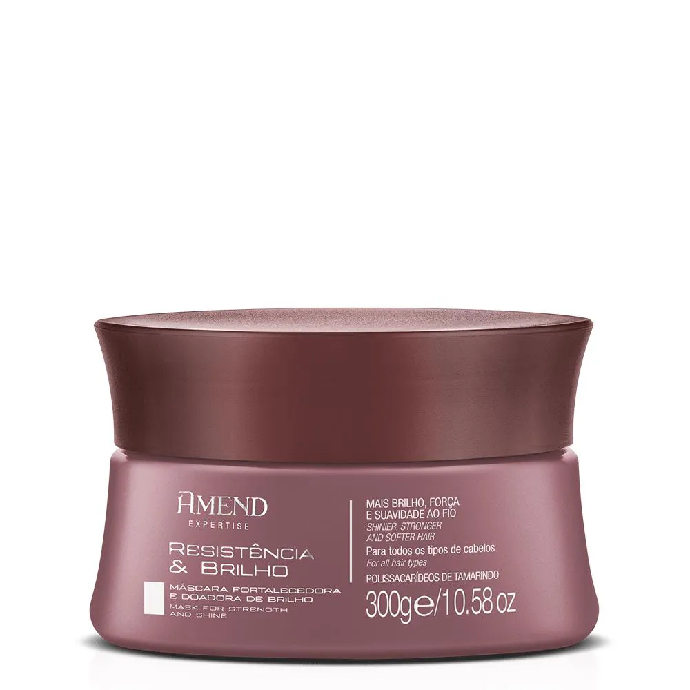 MASCARA FORTALECEDORA E DOADORA DE BRILHO AMEND EXPERTISE RESISTENCIA E BRILHO 300G