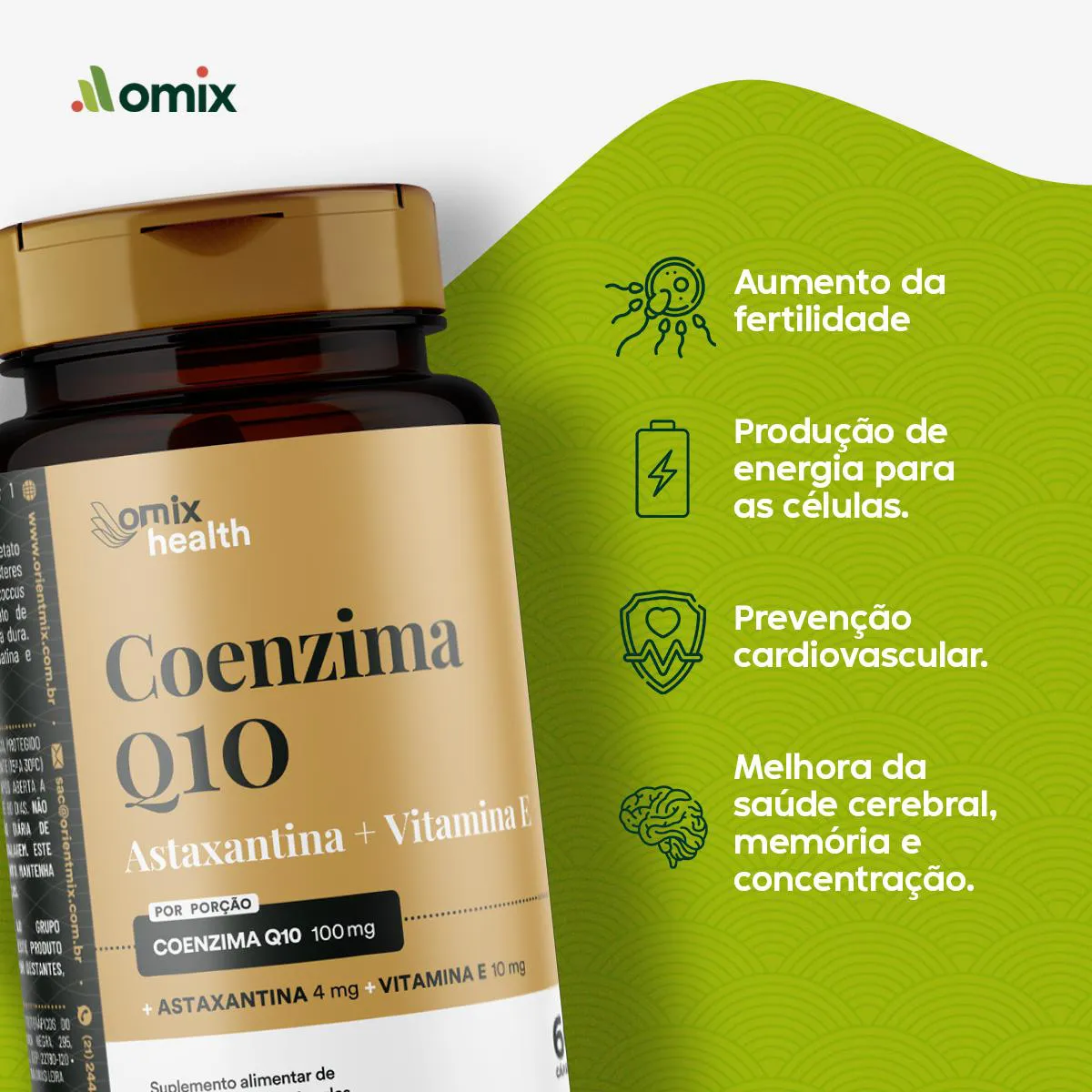 COENZIMA Q10 OMIX HEALTH - 60 CáPSULAS - OMIX