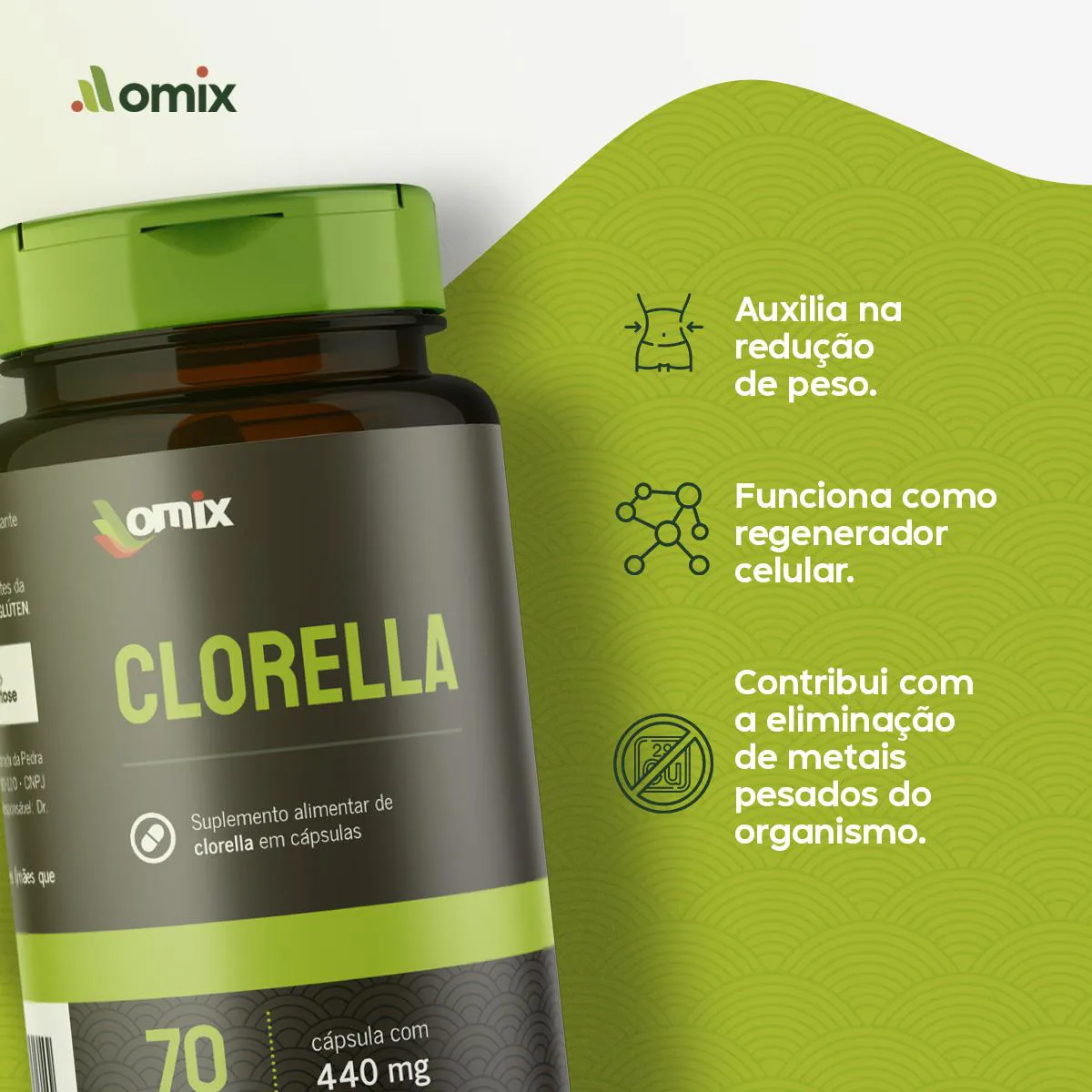 CLORELLA - 70 CáPSULAS - OMIX