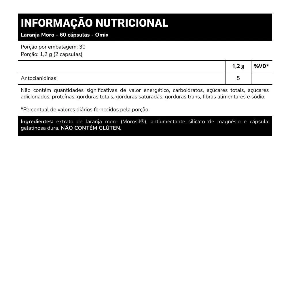LARANJA MORO OMIX HEALTH - 60 CáPSULAS