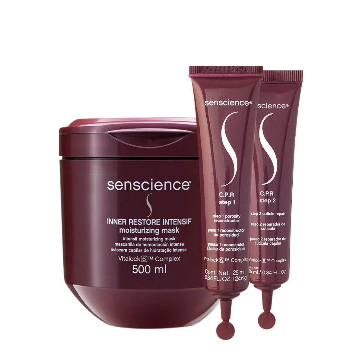 KIT SENSCIENCE INNER RESTORE INTENSIF MáSCARA 500G E C.P.R. AMPOLA (2 PRODUTOS)