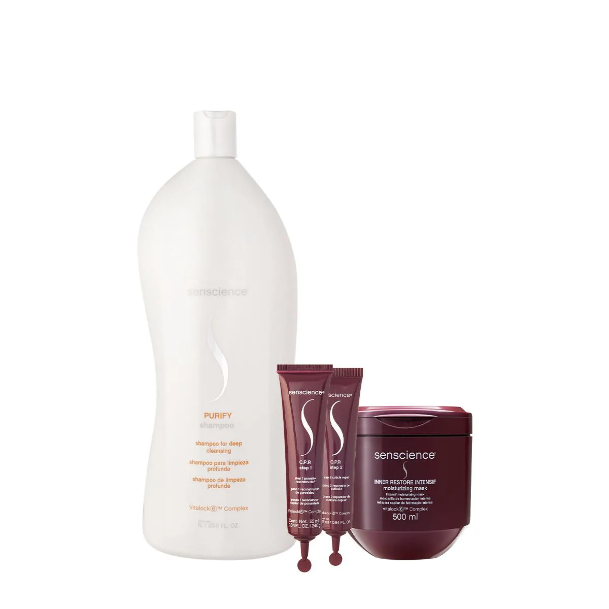 KIT SENSCIENCE PURIFY SHAMPOO 1L INTENSIF MáSCARA E C.P.R. (3 PRODUTOS)