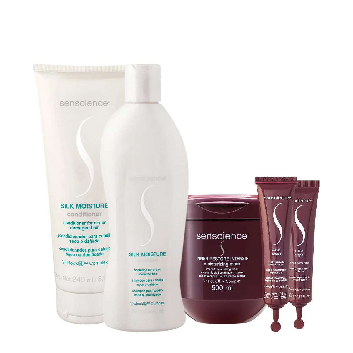 KIT SENSCIENCE SILK MOISTURE INTENSIF CPR HOME CARE AMPOLA (5 PRODUTOS)