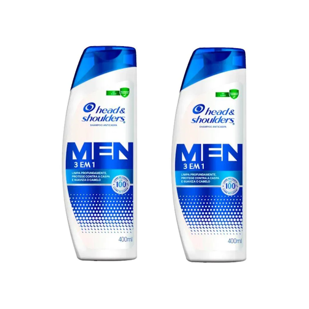 Shampoo Head & Shoulders 400ml Men 3 Em 1 - Kit C/2Un