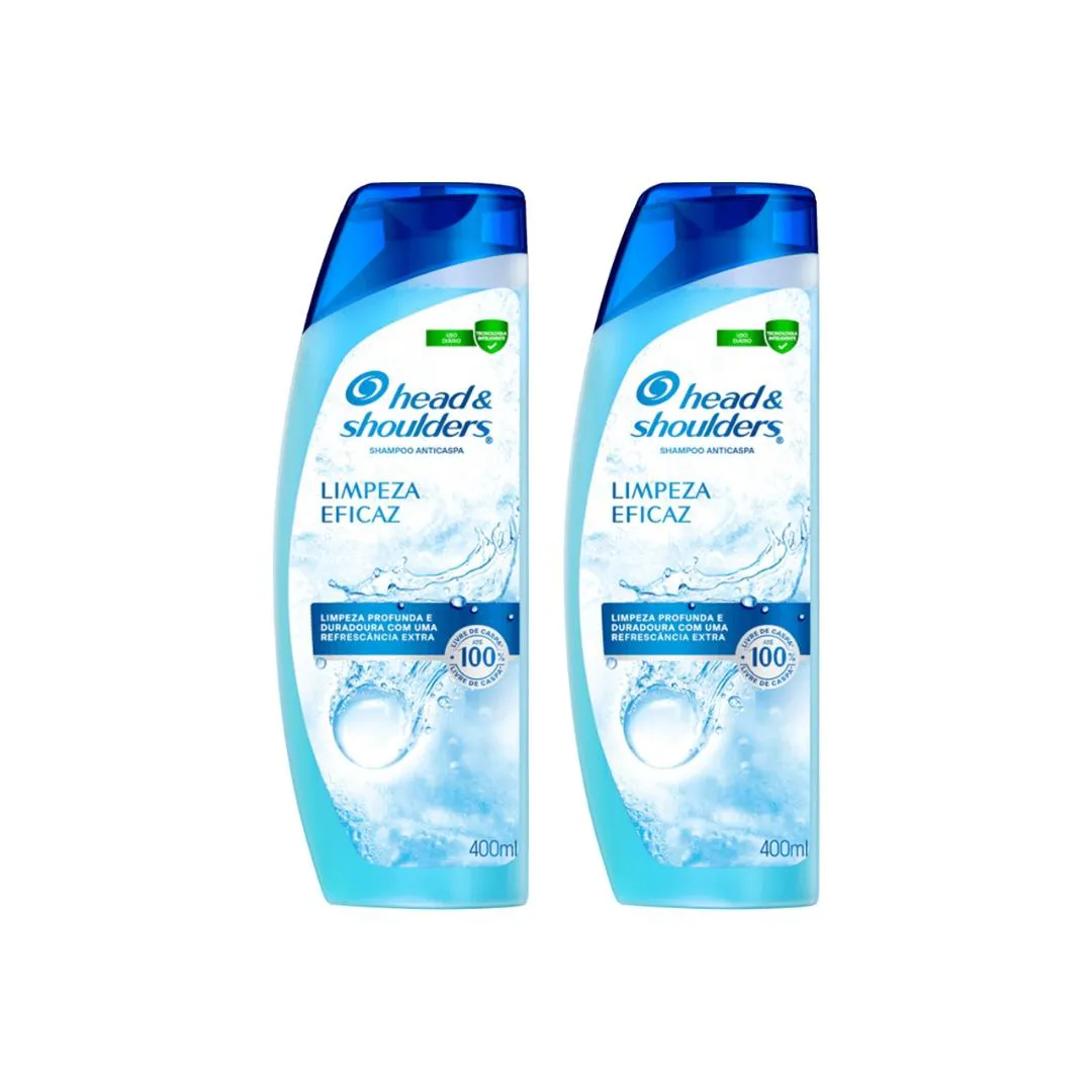Shampoo Head & Shoulders 400ml Anticaspa Limpeza Eficaz- 2Un