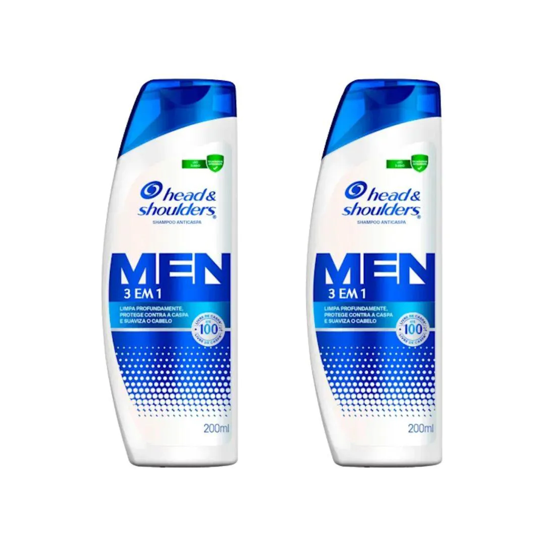 Shampoo Head & Shoulders 200ml Men 3 Em 1 - Kit C/2Un