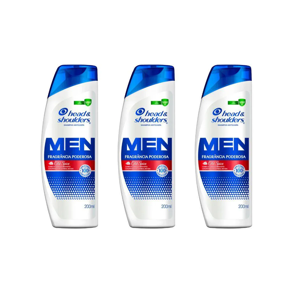 Shampoo Head & Shoulders 200ml Anticaspa Old Spice - 3Un