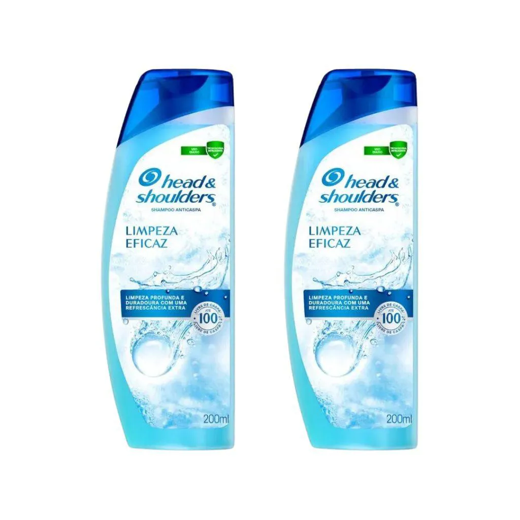 Shampoo Head & Shoulders 200ml Anticaspa Limpeza Eficaz-2Un