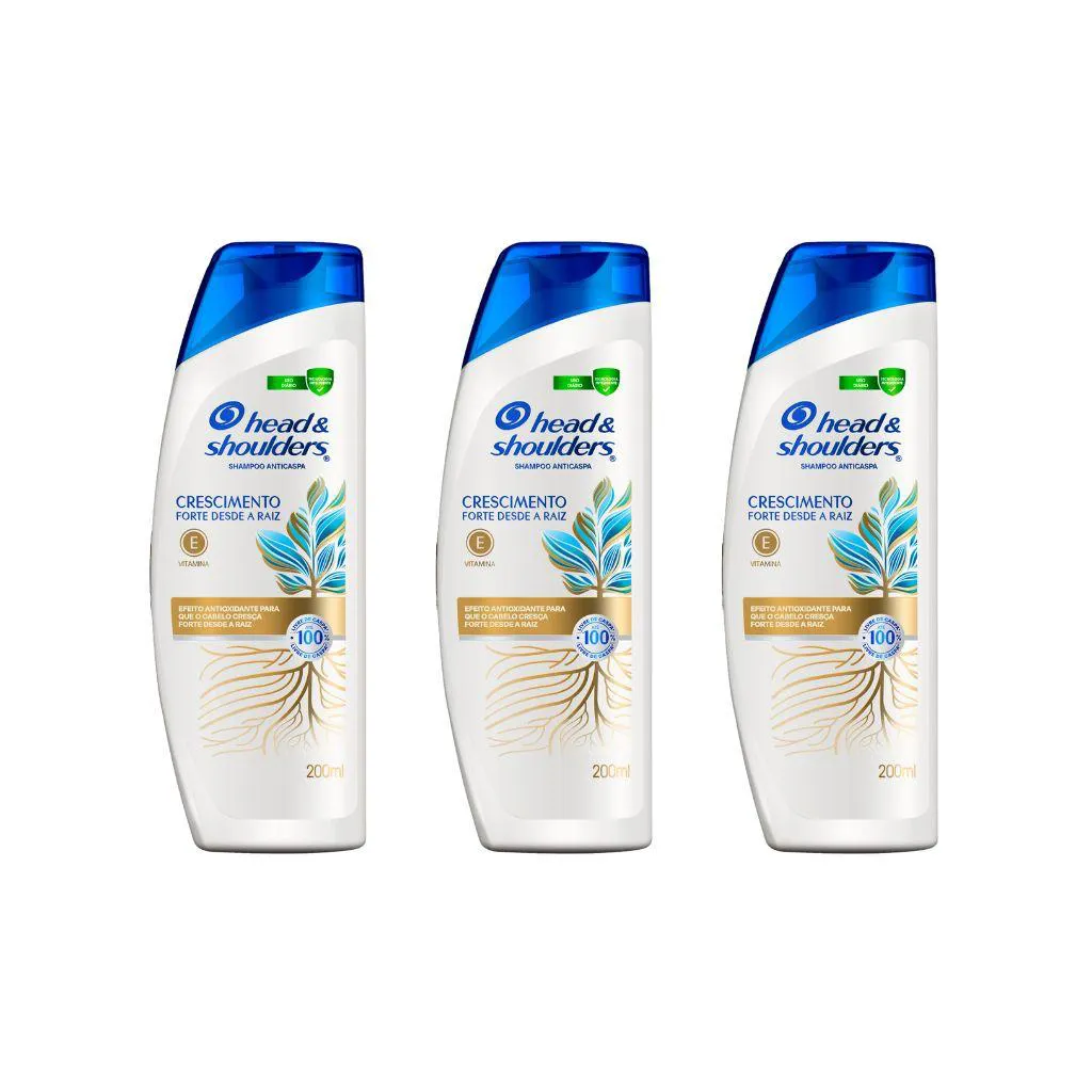 Shampoo Head & Shoulders 200ml Anticaspa Forca Raiz - 3Un