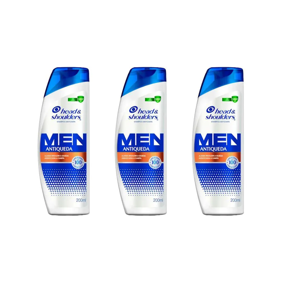 Shampoo Head & Shoulders 200ml Anticaspa Antiqueda - 3Un
