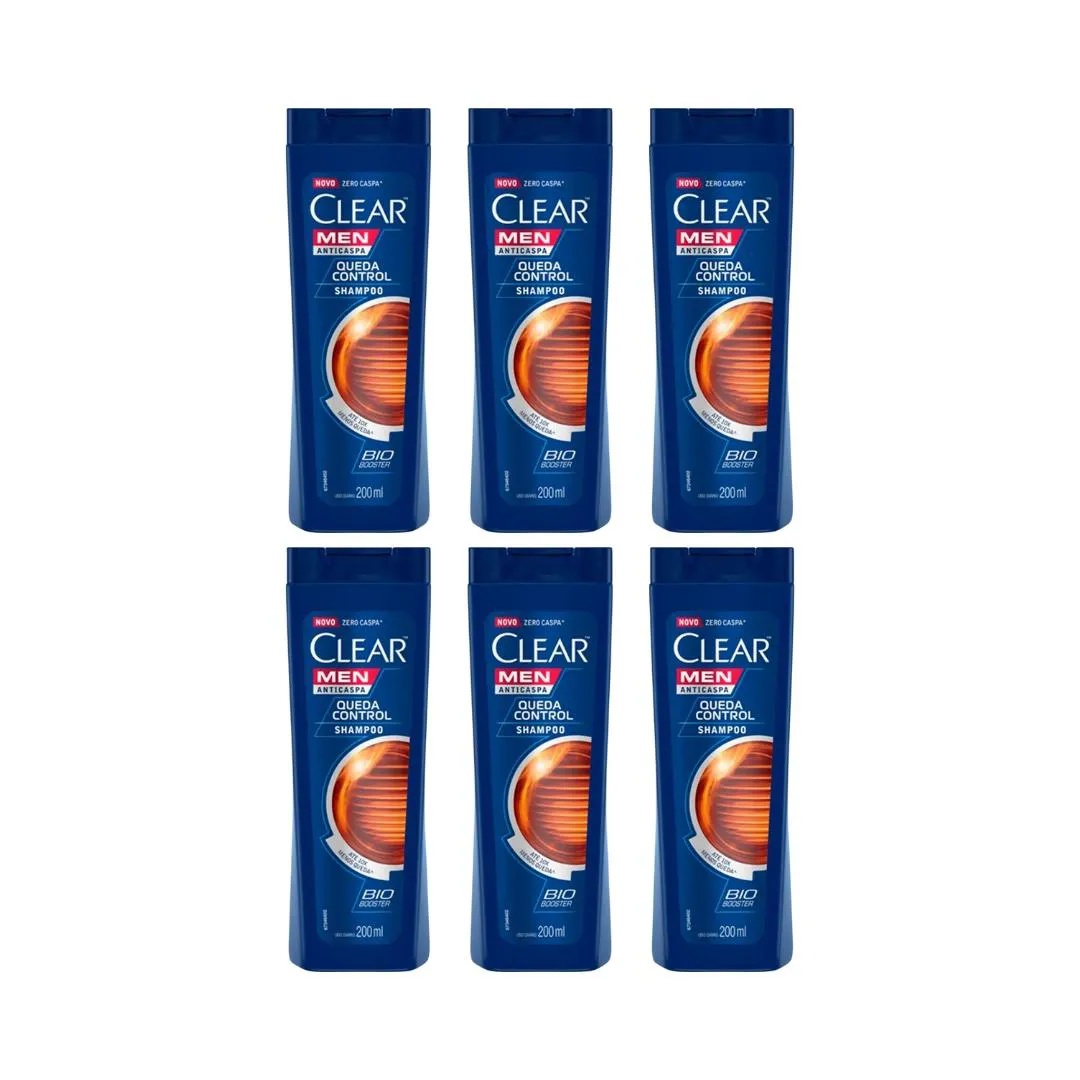 SHAMPOO CLEAR 200ML CONTROLE QUEDA MEN-KIT C/6UN