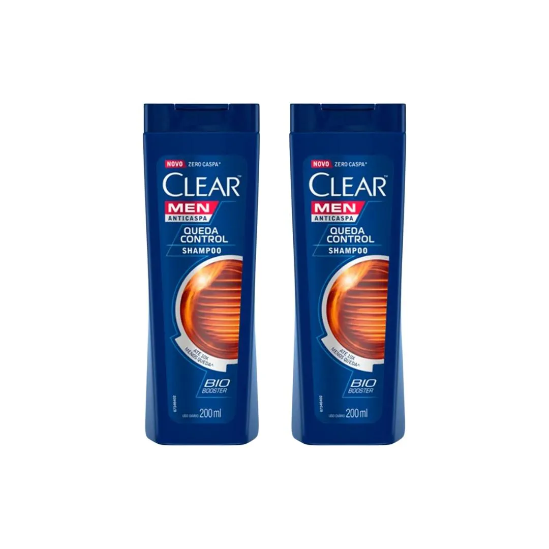 SHAMPOO CLEAR 200ML CONTROLE QUEDA MEN-KIT C/2UN