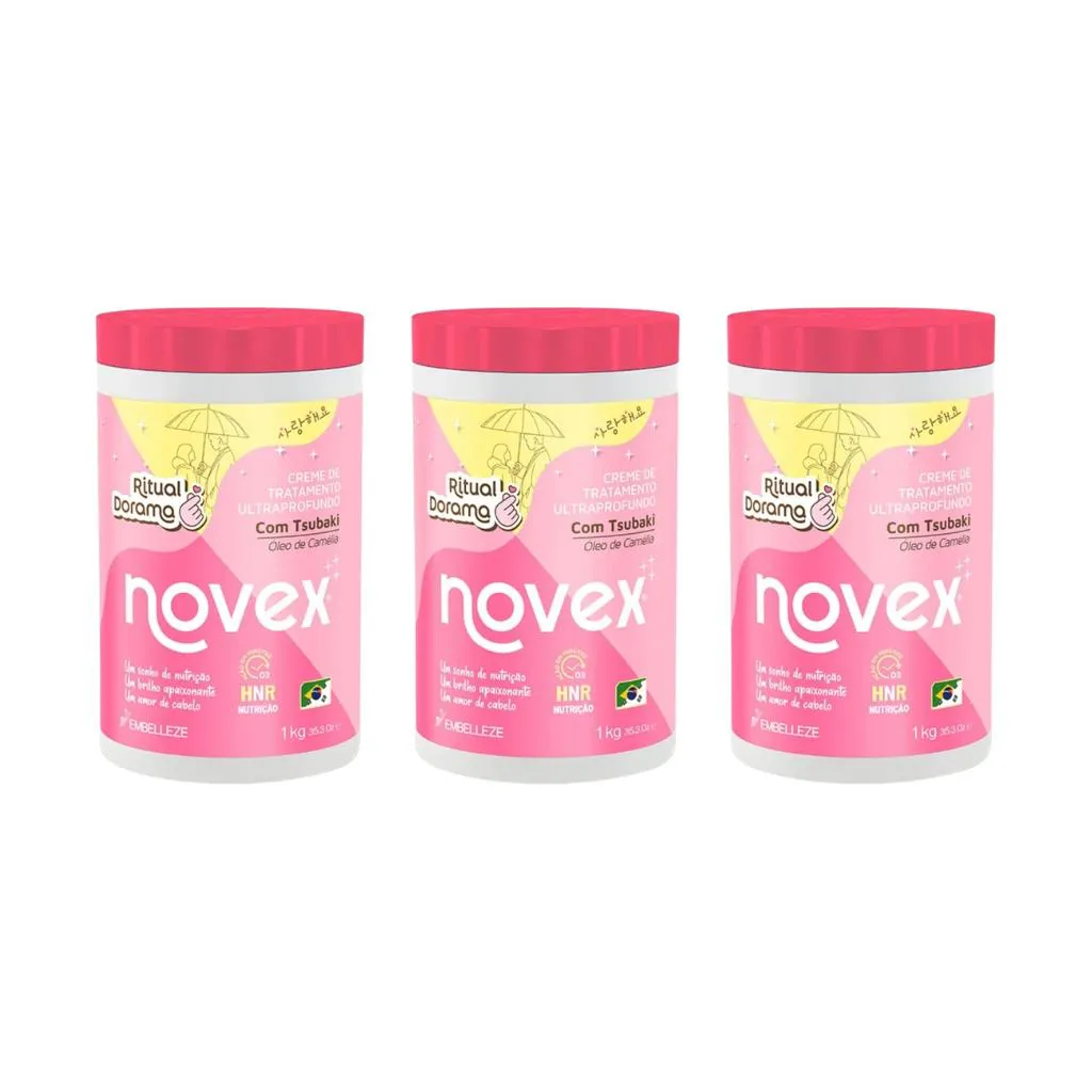 CREME DE TRATAMENTO NOVEX 1KG RITUAL DORAMA - KIT C/ 3UN