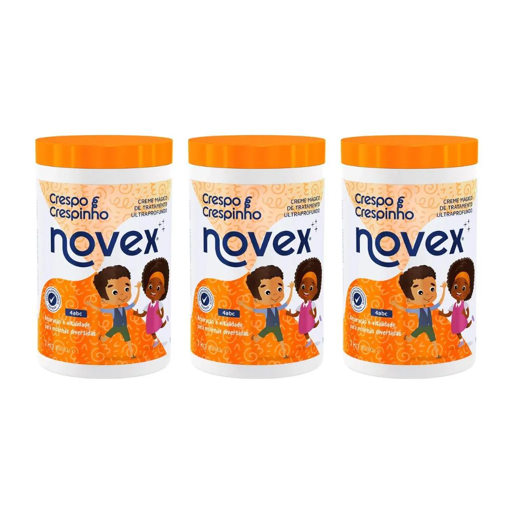 CREME DE TRATAMENTO NOVEX 1KG CRESPINHO - KIT C/ 3UN