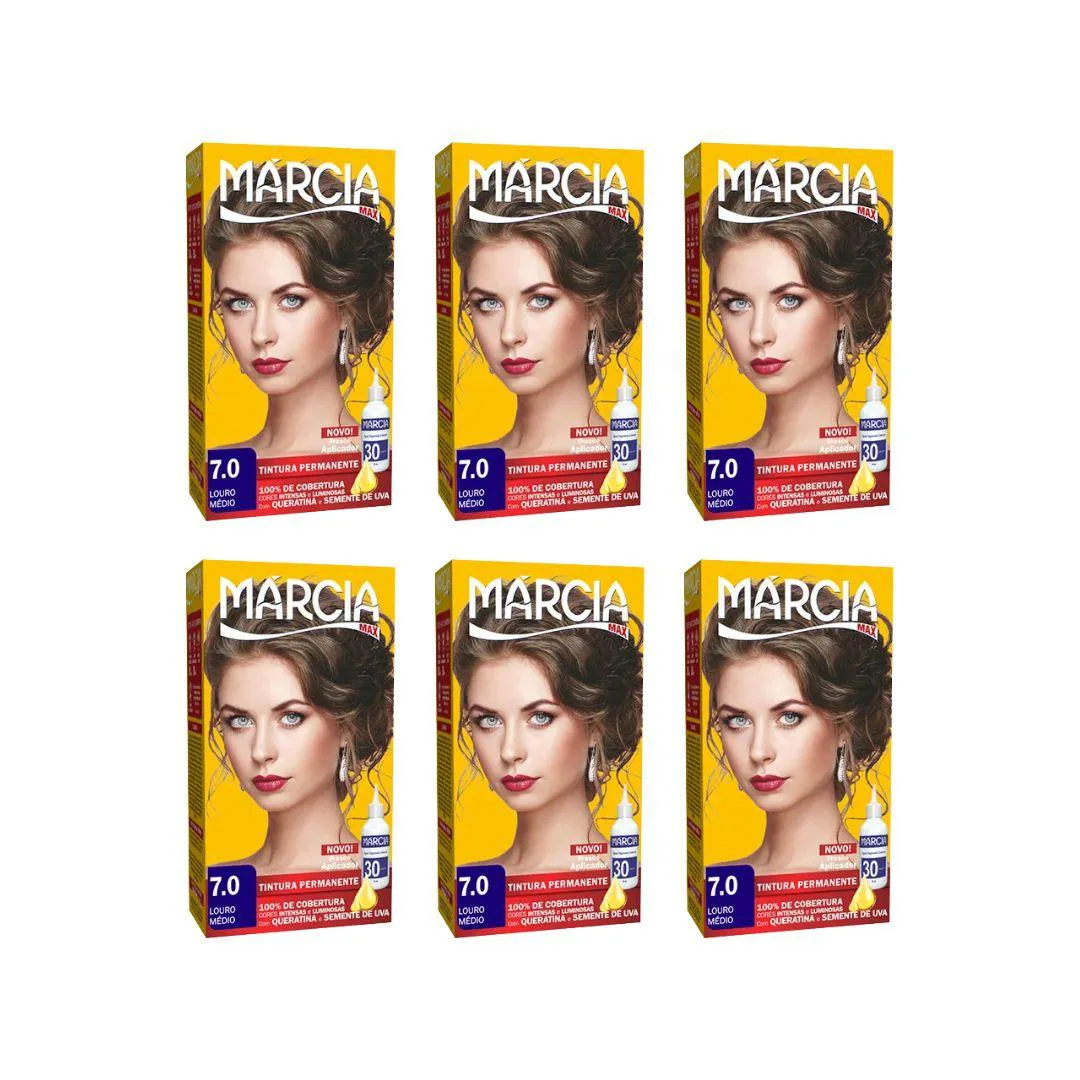 COLORAçãO MARCIA LIQUIDA 7.0 LOURO MEDIO - KIT C/6UN