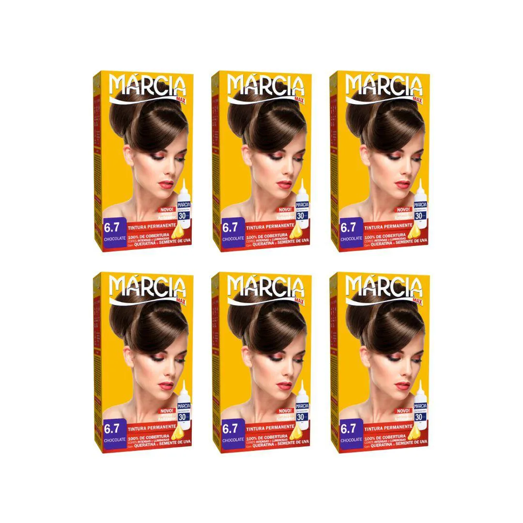 COLORAçãO MARCIA LIQUIDA 6.7 CHOCOLATE - KIT C/6UN