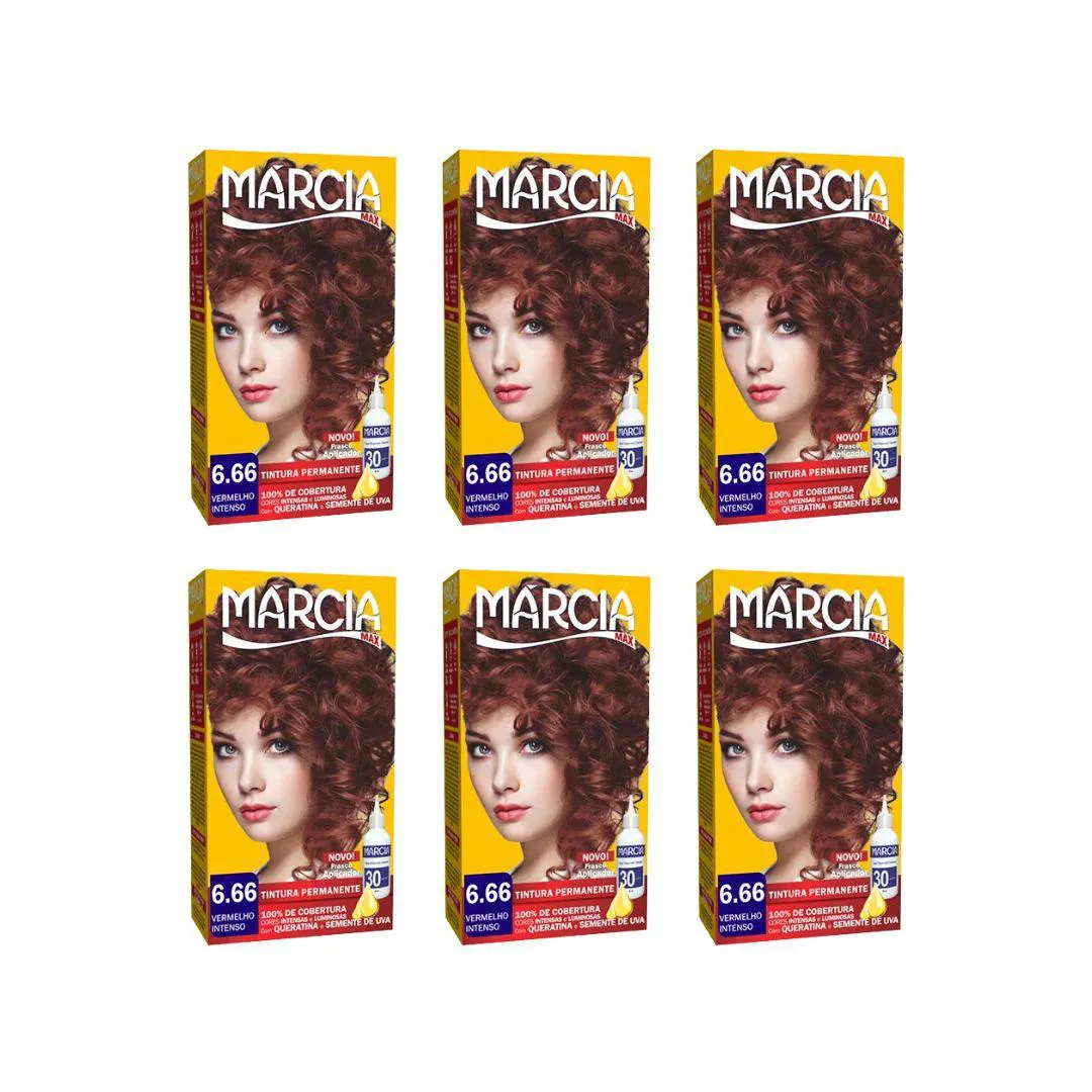COLORAçãO MARCIA LIQUIDA 6.66 VERMELHO INTENSO - KIT C/6UN