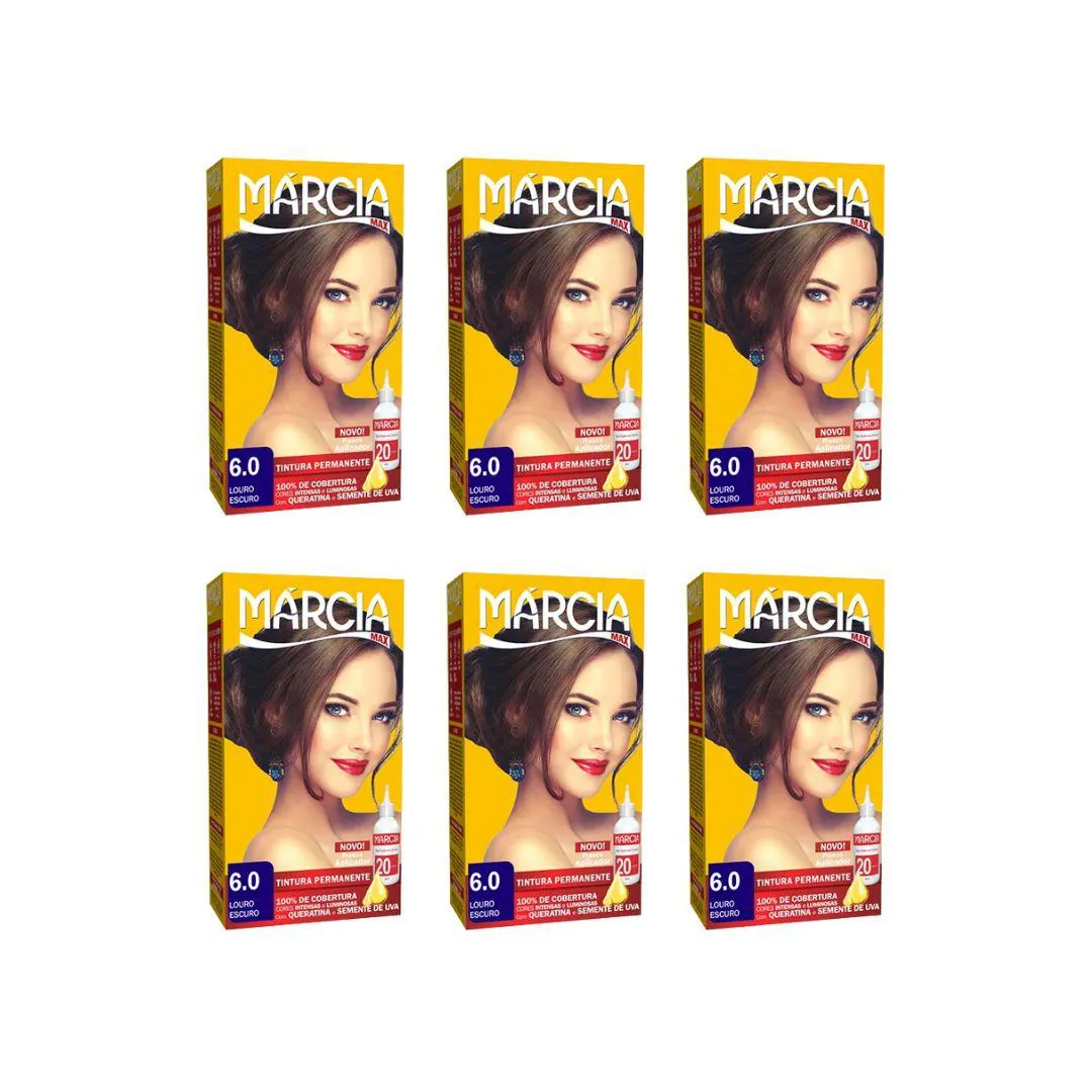 COLORAçãO MARCIA LIQUIDA 6.0 LOURO ESCURO - KIT C/6UN