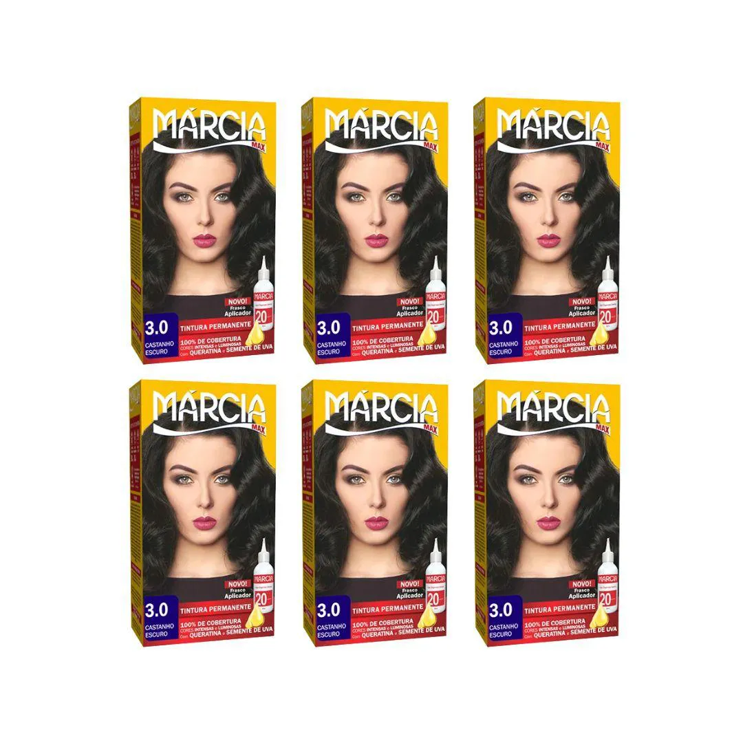 COLORAçãO MARCIA LIQUIDA 3.0 CASTANHO ESCURO - KIT C/6UN