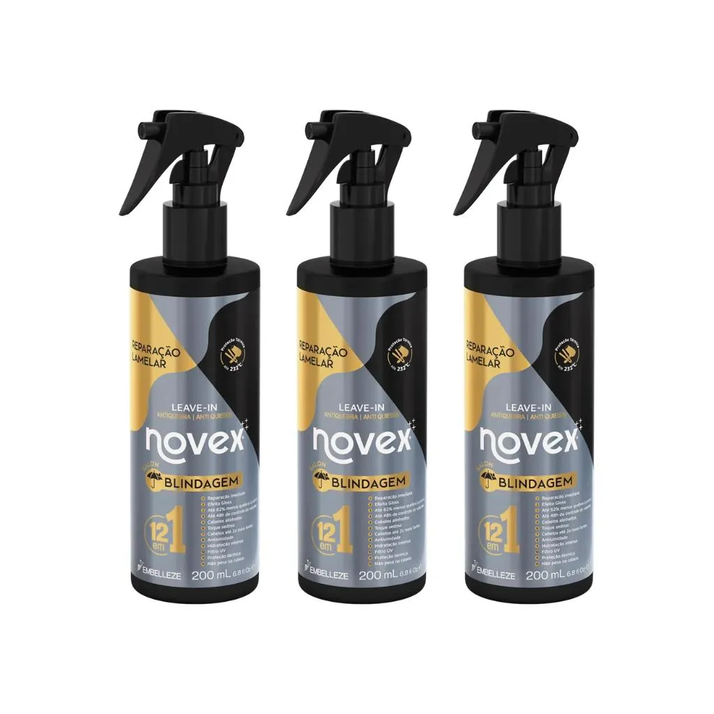 BLINDAGEM NOVEX 200ML LEAVE-IN 12EM1 - KIT C/ 3UN