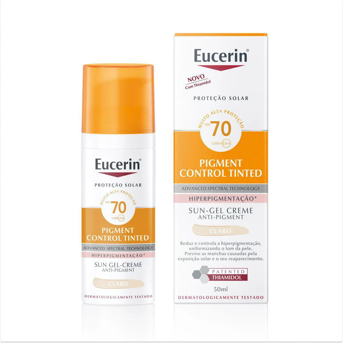 Protetor Solar Facial Pigment Control FPS 70 Eucerin Sun Claro 50ml