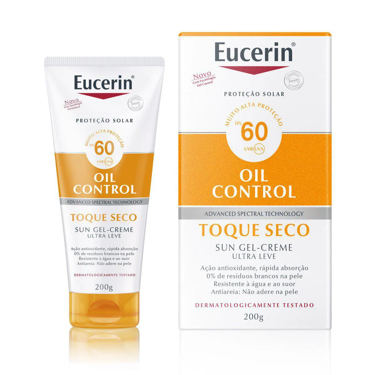 Protetor Solar Loção Corporal FPS 60 Eucerin Sun Toque Seco 200ml