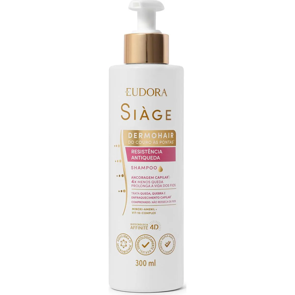 SHAMPOO ANTIQUEDA SIàGE DERMO HAIR RESISTêNCIA 300ML EUDORA