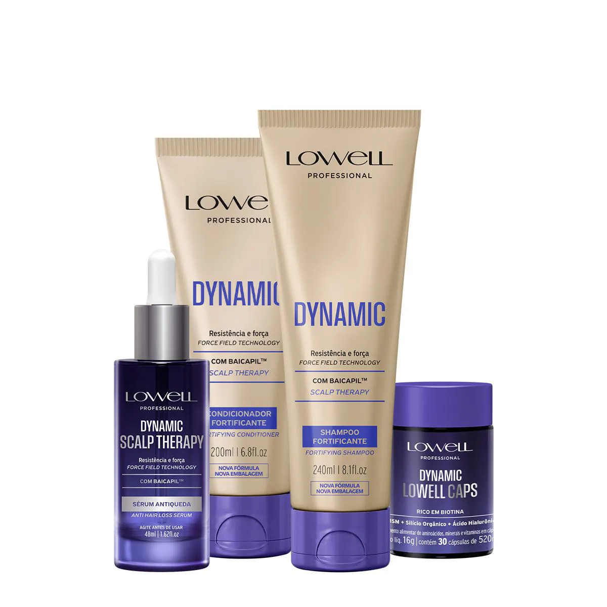 KIT LOWELL DYNAMIC SCALP THERAPY DUO SéRUM CAPS (4 PRODUTOS)