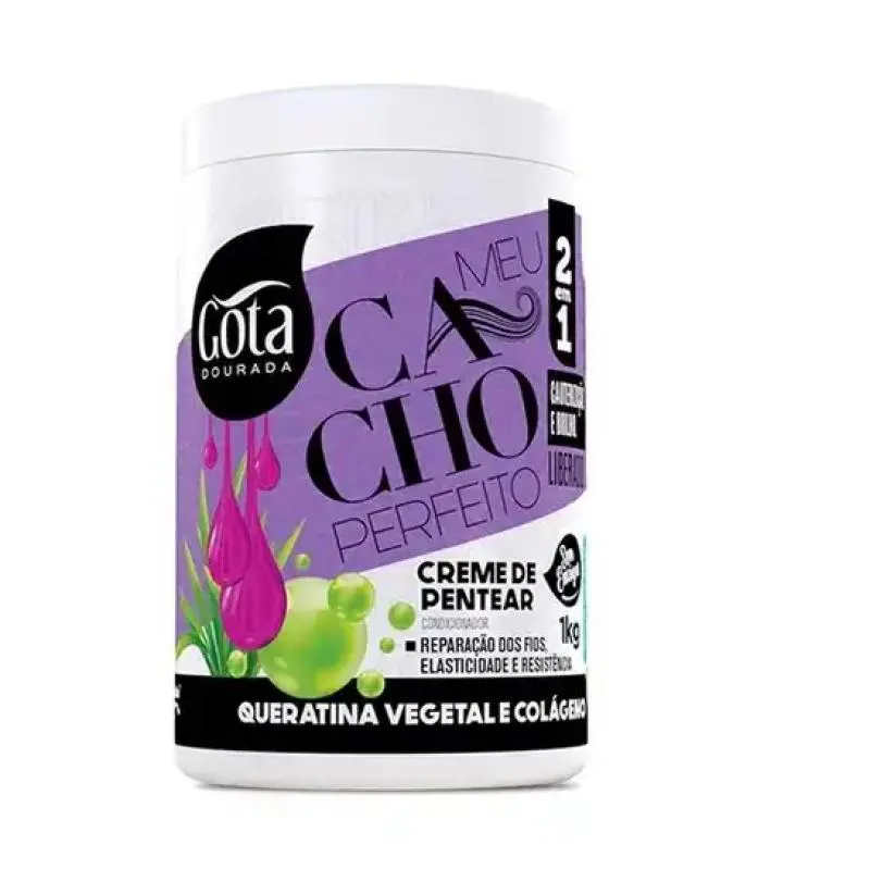 CREME DE PENTEAR 1KG CACHO PERFEITO QUERATINA VEGETAL &COLAGENO GOTA