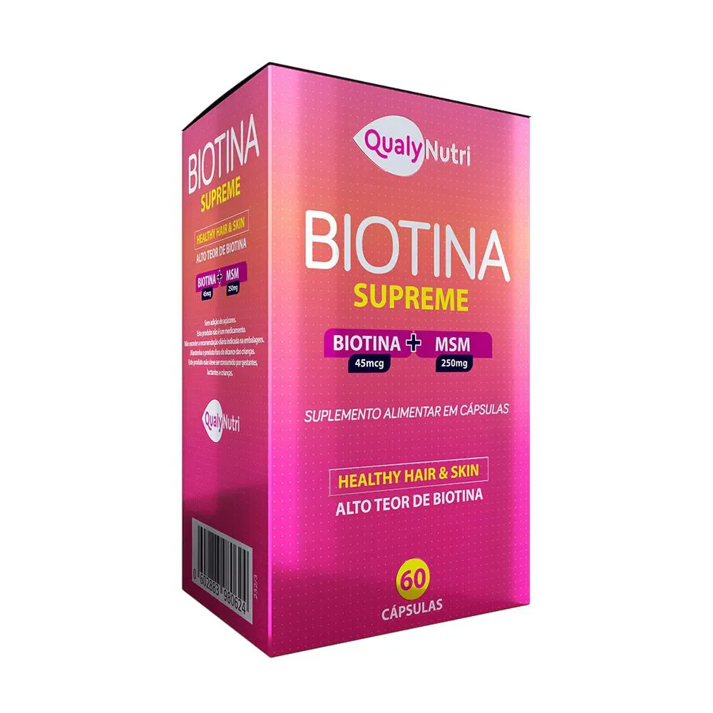 SUPLEMENTO VITAMINA BIOTINA SUPREME + MSM 60CPS - QUALYNUTRI