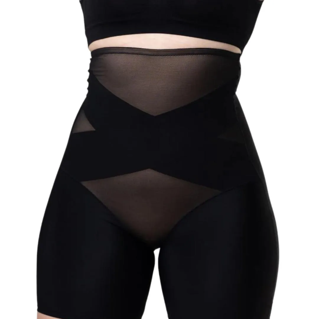 BERMUDA MODELADORA CóS ALTO COMPRESSãO ABDOMINAL EM X BLUMI EGG Preto