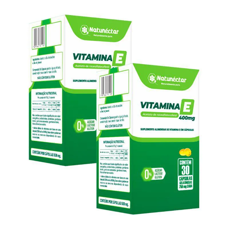 KIT VITAMINA E 400MG NATUNECTAR – 2 UNID (60 CáPSULAS)