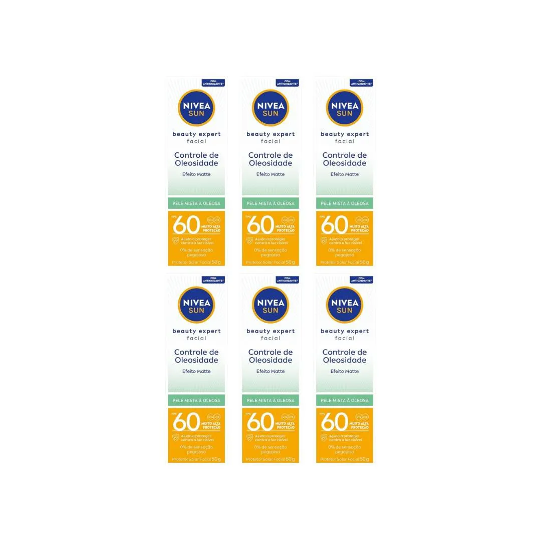 PROTETOR SOLAR NIVEA FACIAL 50G BEAUTY F60 FACIAL OLEOSA-6UN