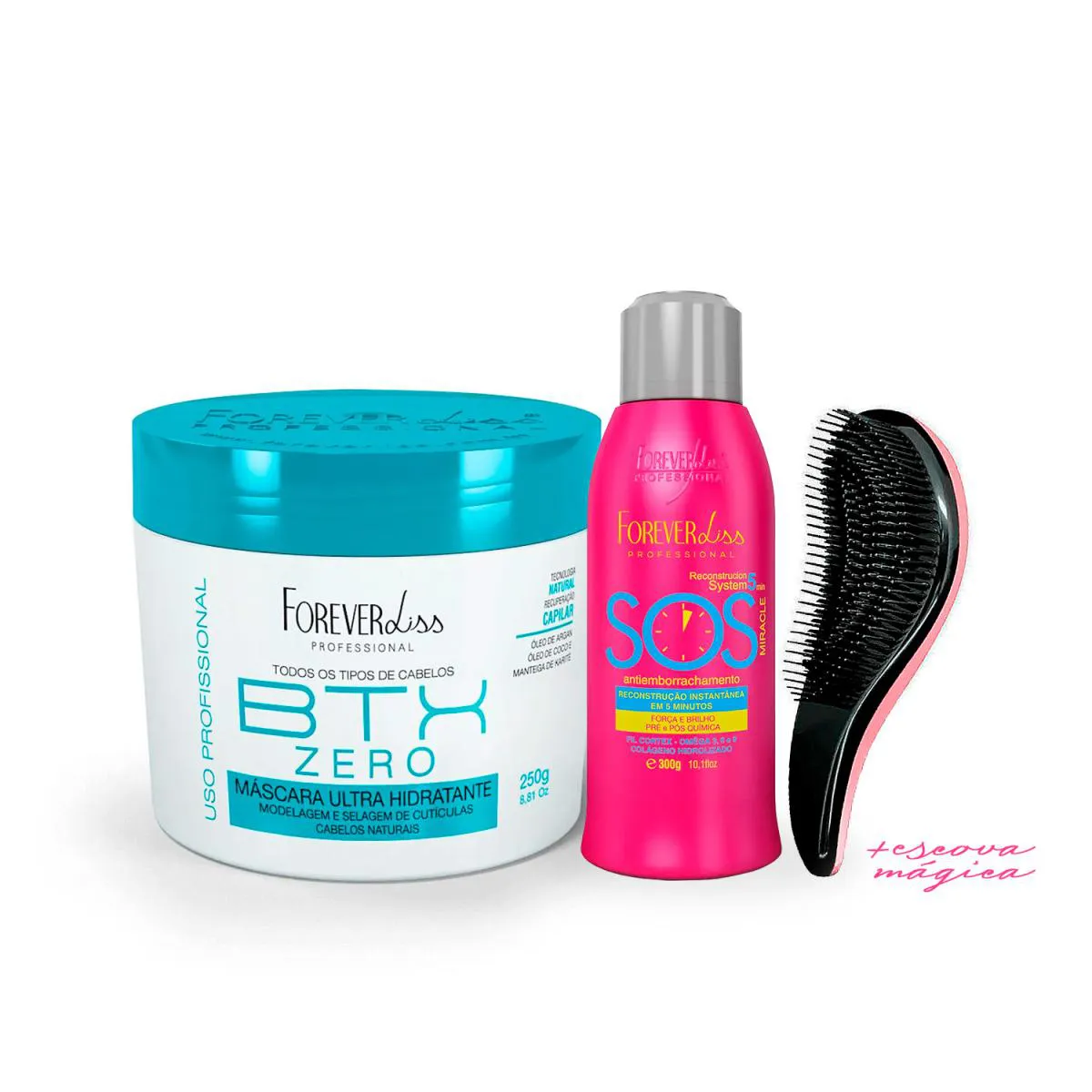RECONSTRUTOR SOS + BTX ANTIFRIZZ 300G FOREVER LISS+ESCOVA
