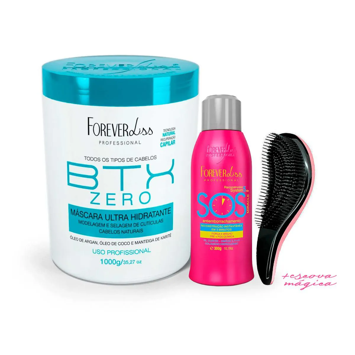 RECONSTRUTOR SOS + BTX ZERO ORIGINAL 1KG FOREVER LISS+ESCOVA